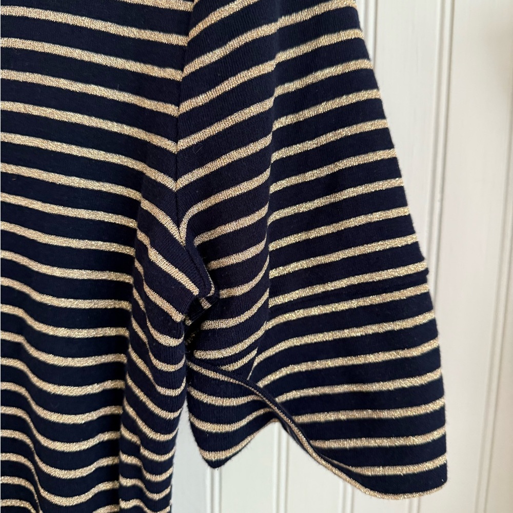Ralph Lauren Blue and Gold Striped Tee Size PM with metallic stripes - Picture 3 of 5